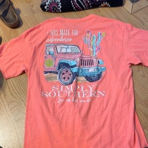Bright coral simply southern tee